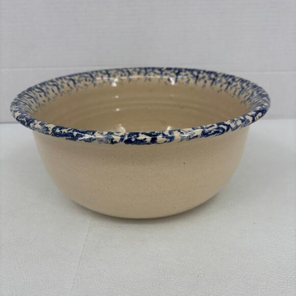 Storie Pottery Mixing Serving Bowl Blue Barn Cabin Marshall TX Stoneware 9.5 In - Picture 6 of 10